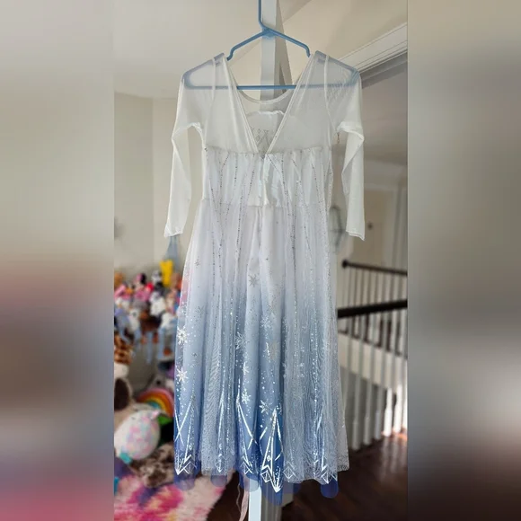 Sparkling Winter Princess Tutu Dress with Snowflake Pattern - 9-10 Years - Picture 7 of 10